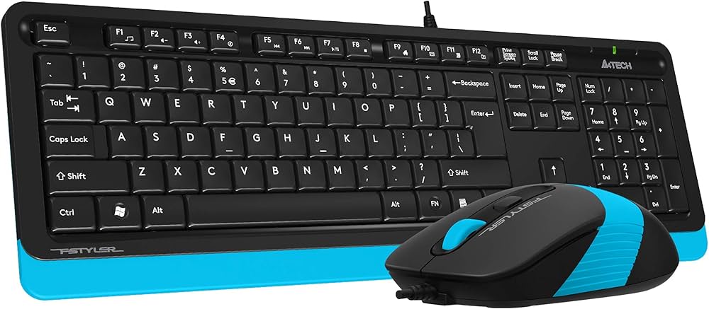 A4 TECH F1010 Q USB MAVİ FN-MM Kablolu Klavye Mouse Set 1600