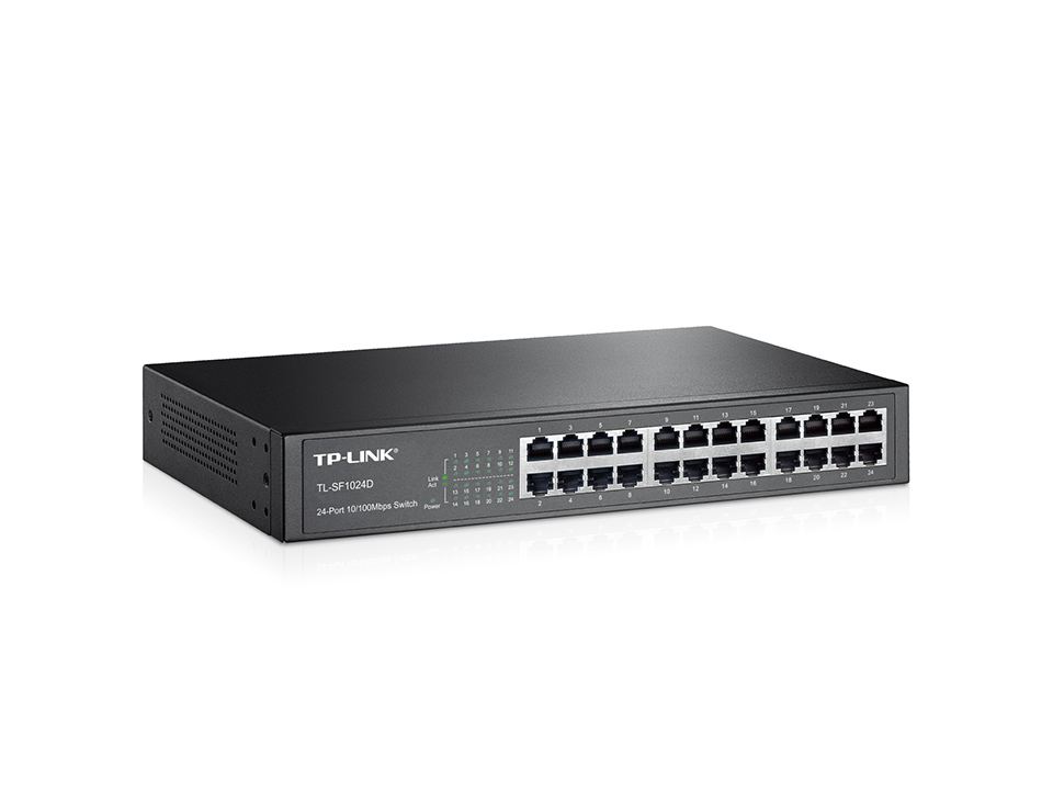 TP-LINK TL-SF1024D 10/100Mbps 24xPort %70 Güç Tasarruflu Raf Tipi Çelik Kasa Switch
