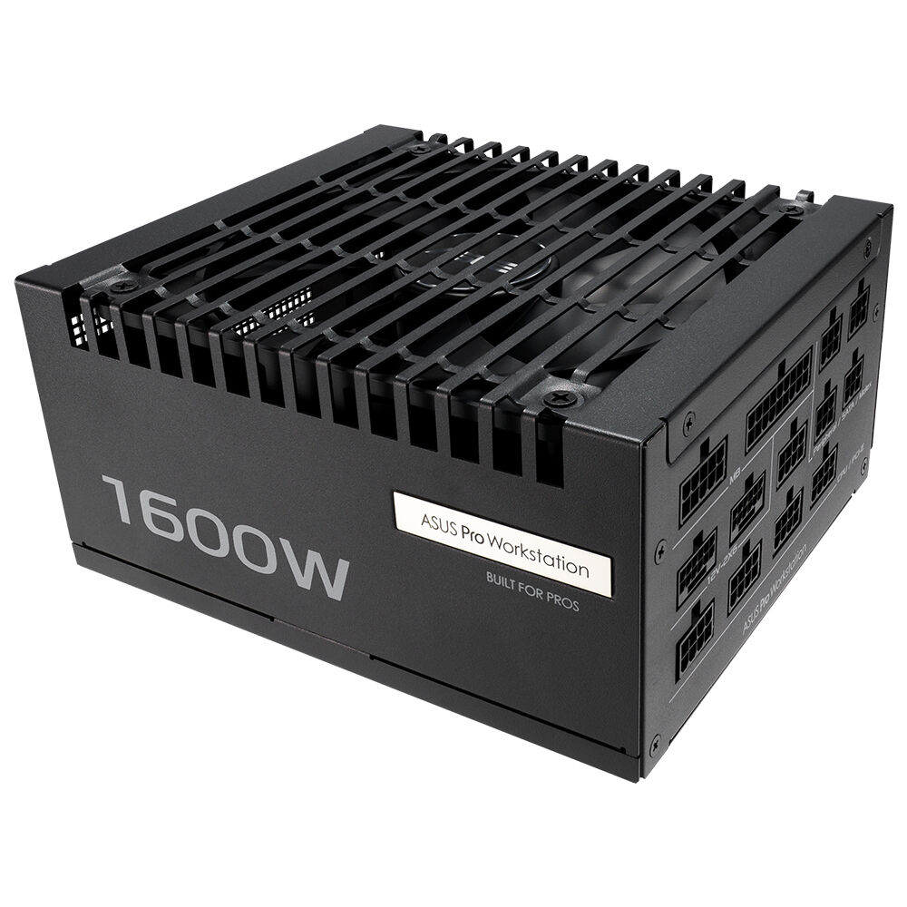 ASUS PRO WS 1600W PLATINUM PSU, İKİ EKRAN KARTI DESTEĞİ VE KARARLI GÜÇ SAĞLAMA ÖZELLİĞİYLE YÜKSEK PERFORMANSLI AI UYGULAMALARI İÇİN UYGUNDUR.