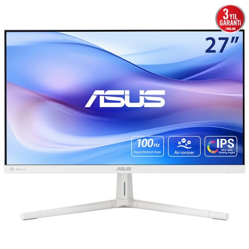 ASUS VU279HFI-W 27 IPS NANO IYON 1920x1080 1ms 100Hz 250cd HDMI VESA 3YIL EYECARE PLUS DÜŞÜK MAVİ IŞIK FLICKER- FREE ÇERÇEVESİZ MONİTÖR