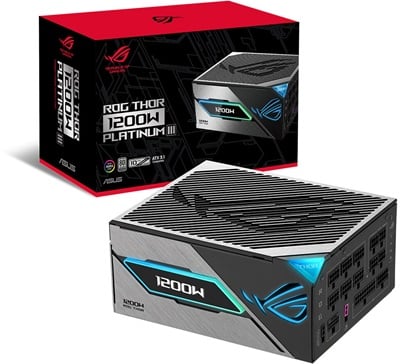 ASUS ROG THOR 1200W PLATINUM III PSU (80 PLUS PLATINUM SERTİFİKALI, ATX 3.1, GaN MOSFET, AKILLI VOLTAJ DÜZENLEYİCİ, MANYETİK OLED EKRAN, 10 YIL GARANTİ)