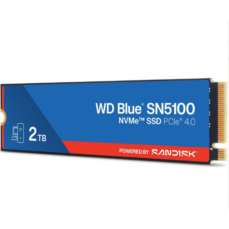 WD 2 TB BLUE SN5100 PCI-4.0 5000MB/S 4000MB/S M2 SSD WDS200T5B0E