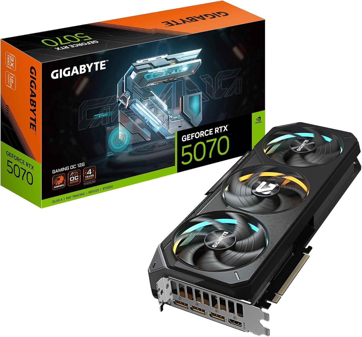 GIGABYTE GV-N5070GAMOC-12GD VGA RTX5070 GAMING OC 12GB 192B GDDR7 Ekran Kartı