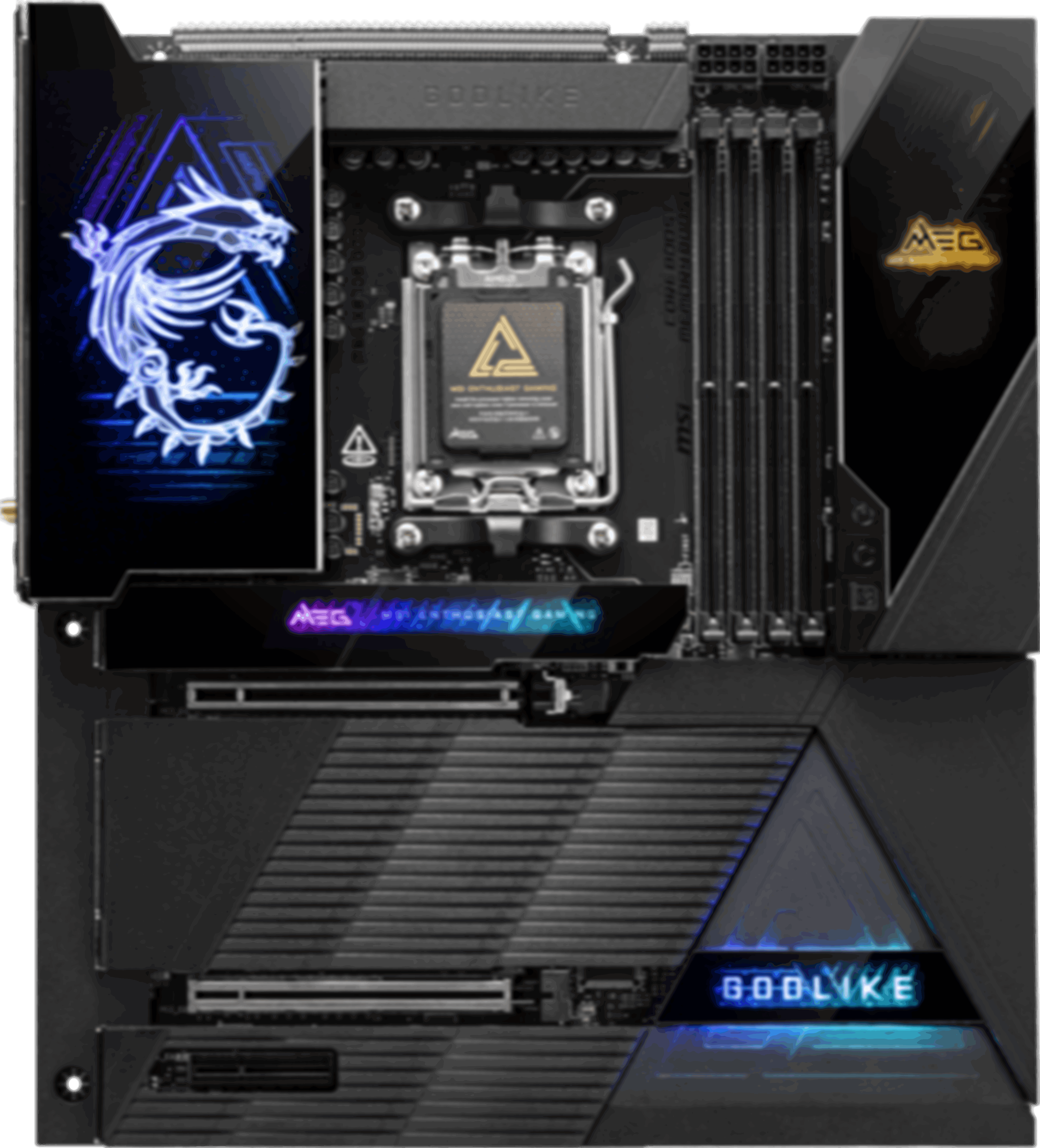 MSI MB MEG X870E GODLIKE AM5 DDR5 9000MHZ(OC) USB4 7x M.2 2x DP 1x10G, 1x 5G  LAN WIFI 7 RGB ATX