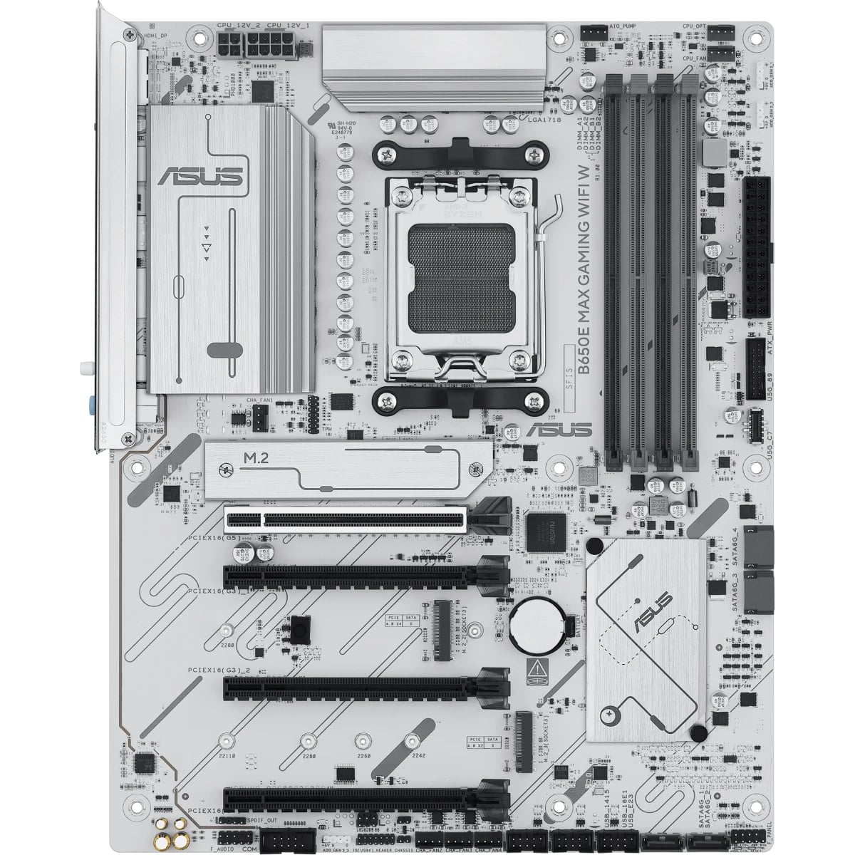 ASUS B850 MAX GAMING WIFI W AMD B850 AM5 DDR5 8000 DP HDMI 3x M2 USB3.2 WiFi 6E + BT AURA RGB 2.5Gbit LAN ATX 256GBa kadar ram desteği, 8+2+1 Güç Aşamaları, 1xGen5 M.2, Advanced AI PC-Ready
