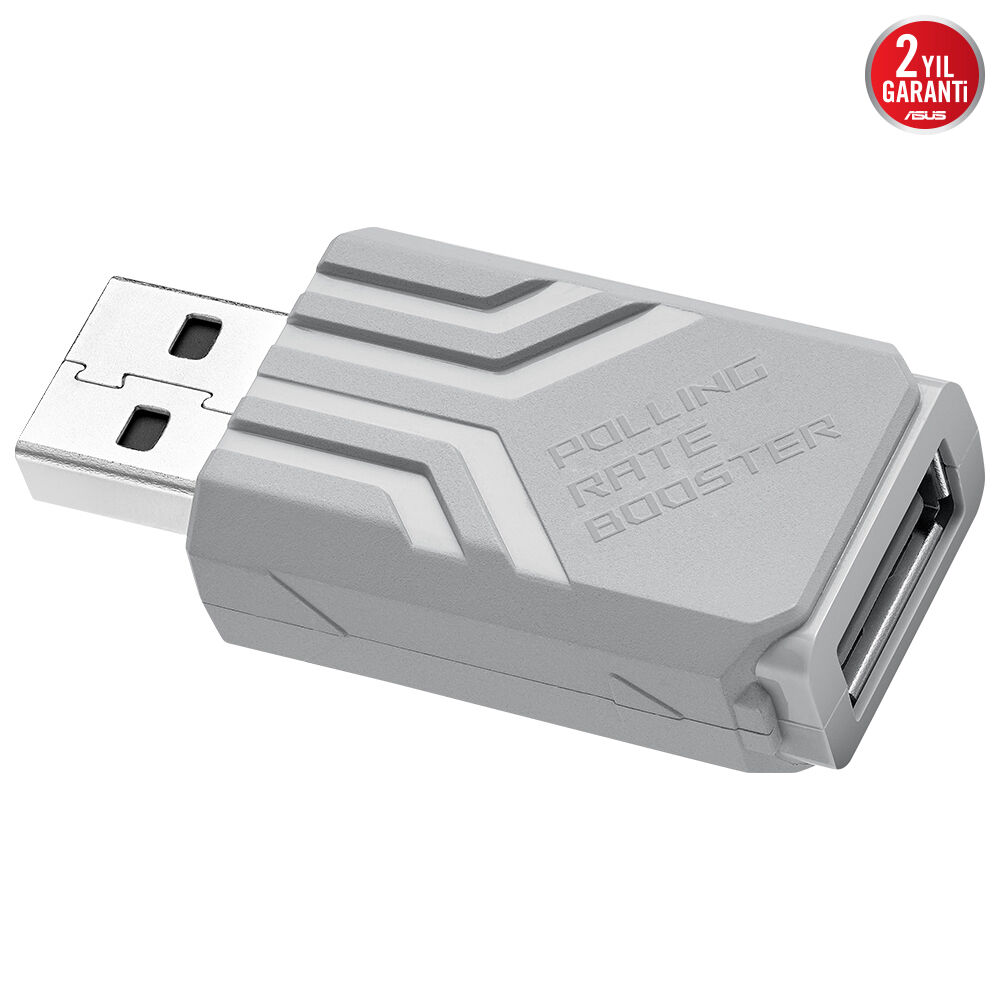 ASUS ROG POLLING RATE BOOSTER - GERÇEK 8K HZ KABLOSUZ POLLING RATE'İ ETKİNLEŞTİRİR, MOUSE TEPKİSELLİĞİ VE İMLEÇ HASSASİYETİ ARTIRIR - BEYAZ