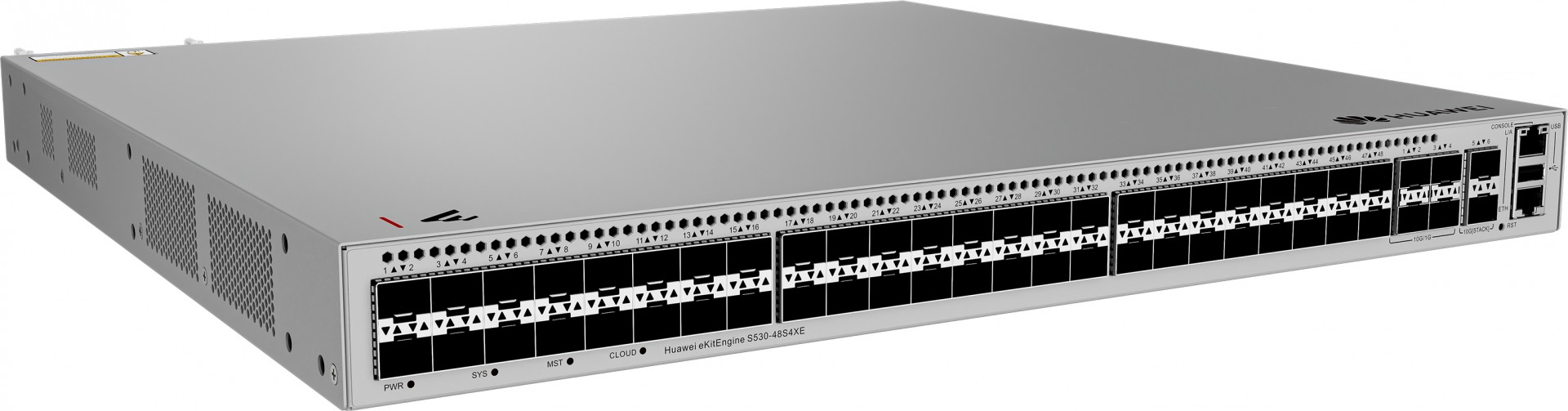 HUAWEI S530 48S4XE S530 48S4XE(48 GE SFP PORTS 4 10GE SFP PORTS 2 10GE STACK PORTS WITH 1 AC POWER MODULE)