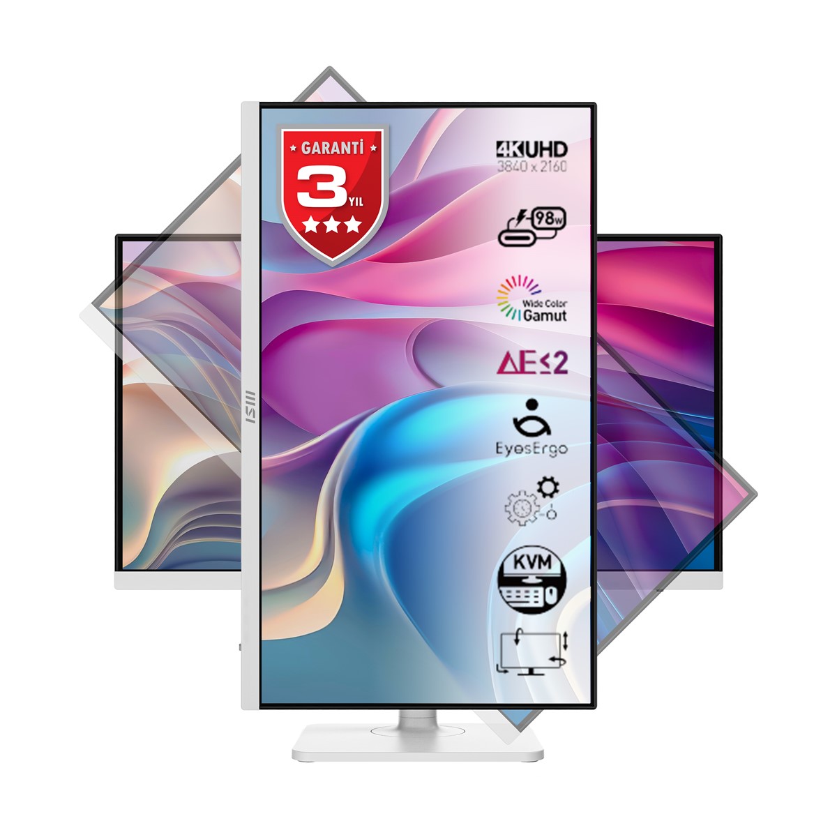 MSI 27 MODERN MD272UPHW 3840x2160 (UHD) 16:9 FLAT IPS 60Hz 1MS ADAPTIVE-SYNC PIVOT TYPE-C MONITOR