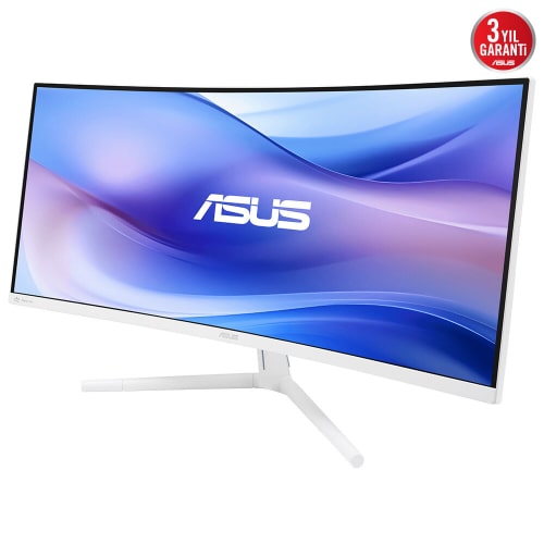 ASUS VU34WCIP-W 34 inc VA KAVİSLİ NANO IYON WQHD 3440x1440 1ms 100Hz 300cd DP HDMI USB-C USB Hoparlör VESA 3YIL EYECARE PLUS PD 65W Çerçevesiz Monitör