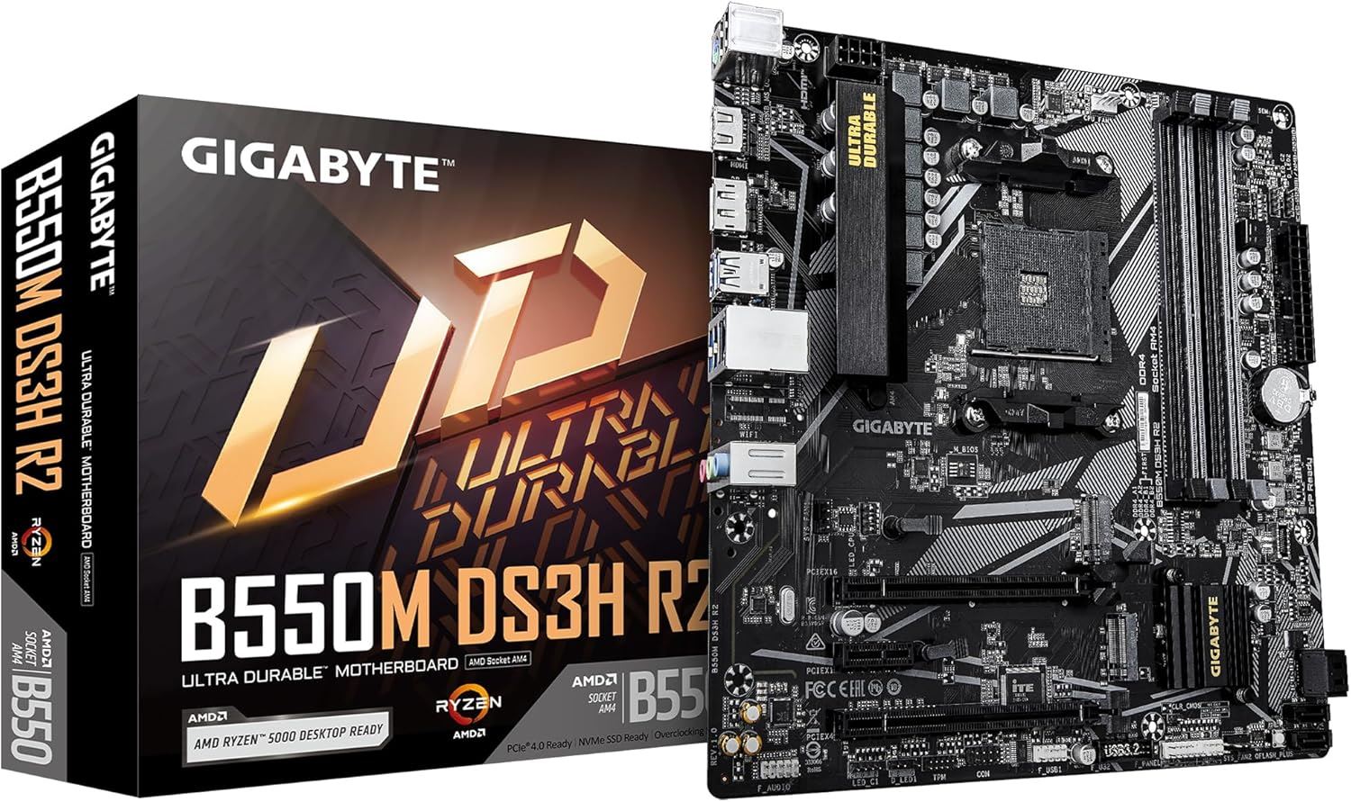 GIGABYTE B550M-DS3H-R2 MAB B550 R2 AM4 DDR4 4733MHZ DVI HDMI Anakart