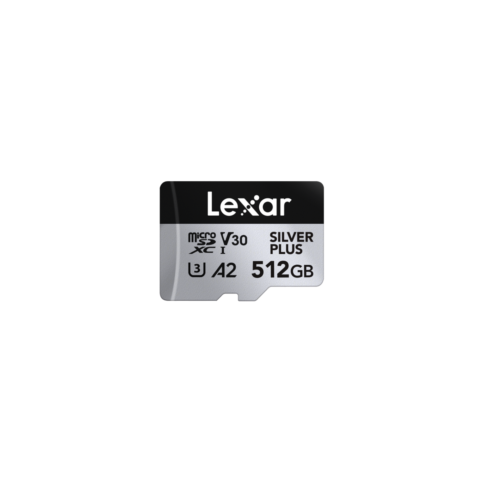 LEXAR 512GB LMSSIPL512G-BNANG MICROSD HIGH-PERFORMANCE SILVER PLUS MICROSDXC UHS-I UP TO 205MB/S READ 150MB/S WRITE C10 A2 V30 U3 WITH ADAPTER
