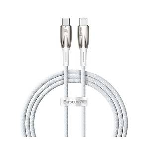 Baseus Glimmer Series Type-C to Type-C 100W H�zl� �arj Kablosu 1m - Beyaz