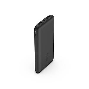 Belkin 10K Power Bank + USB-C 15W, �ift USB-A, 15cm USB-A - C Kablo, Siyah