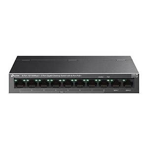 TP-LINK LS1210P 8-Port 10/100Mbps 2-Port Gigabit Desktop Switch with 8-Port PoE+