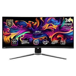 MSI 34 inc MPG 341CQPX QD-OLED 3440x1440 (UWQHD) 21:9 CURVE 1800R QD-OLED 240HZ 0.03MS ADAPTIVE-SYNC GAMING MONITOR
