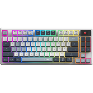 MSI GG FORGE GK600 TKL W SKY TR MEKAN�K GAMING KLAVYE LCD EKRAN KTT HIFI LINEAR HOT-SWAPPABLE SWITCH PBT TU� TAKIMI RGB TR LAYOUT