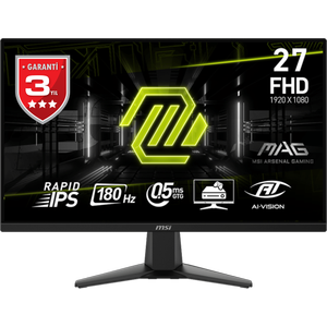MSI 27 inc MAG 275F 1920x1080 (FHD) 16:9 FLAT RAPID IPS 180HZ 0.5MS(GTG) ADAPTIVE-SYNC GAMING MONITOR