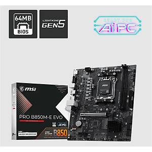 MSI PRO B850M-E EVO DDR5 8200MHZ 1XVGA 1XHDMI 1XM.2 USB MATX AM5 (AMD AM5 9000/8000/7000 SER�LER� �LE UYUMLU)