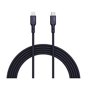 Aukey CB-NCL1-BK Naylon �rg�l� 3A 480Mbps Type-C Lightning Kablosu 1.8M