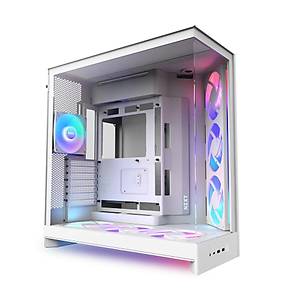 NZXT CM-H92FW-P1 H9 Flow RGB 2025 Dual Chamber Mid Tower RGB Fanl� Beyaz Kasa