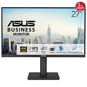 ASUS KURUMSAL VA27UCPS 27 inc 4K IPS HDR 3840 x 2160 5ms 60Hz 350cd DP HDMI USB-C Hoparl�r VESA 3YIL ELMB SYNC PD 65W Pivot Monit�r