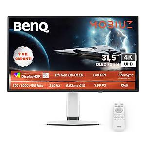 BENQ EX321UZ Mobiuz 31.5 inc OLED 4K 240Hz 0.03ms HDMI USB HDR 500 Oyun Monit�r