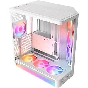 NZXT CC-H62FW-P1 H6 Compact Dual-Chamber ATX Kasa RGB Fan Beyaz