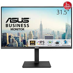 ASUS KURUMSAL VA32UQSB 31.5 inc IPS 3840x2160 4ms 60Hz 350cd DP HDMI USB Hoparl�r VESA 3YIL Flicker Free Mavi I��k Filtresi Ergonomik Tasar�m