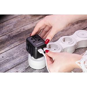 VERBATIM 49543 CHR UTA-01 UNIVERSAL TRAVEL ADAPTER WITH 2 X USB-A PORTS