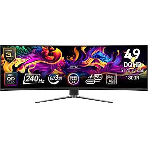 MSI 49 inc MPG 491CQPX QD-OLED 5120x1440 (DQHD) CURVE 1800R QD-OLED 240HZ 0.03MS ADAPTIVE-SYNC GAMING MONITOR