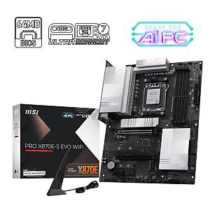 MSI MB PRO X870E-S EVO WIFI AM5 DDR5 8200MHZ(OC) 3x M.2 USB 40Gbps� Type-C DP HDMI 5G LAN WIFI 7 RGB ATX