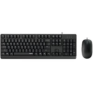 RAPOO 13386 X130Pro Wired TR KLAVYE MOUSE SET S�YAH