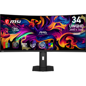 MSI 34.18 inc MAG 341CQP QD-OLED X28 3440x1440 21:9 CURVE 1800R QD-OLED 280HZ 0.03MS (GtG) FREESYNC PREMIUM PRO GAMING MONITOR