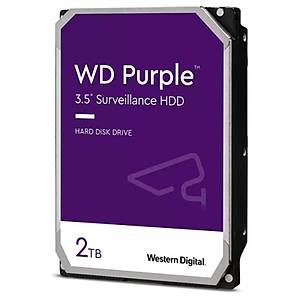 WD 2 TB 3.5 PURPLE SATA3 5400RPM 64MB 7/24 GUVENLIK WD23PURZ (3 YIL RESMI DIST GARANTILI)