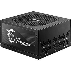MSI PSU MAG A750GL PCIE5 750W 80+ GOLD FULL MODULAR POWER SUPPLY
