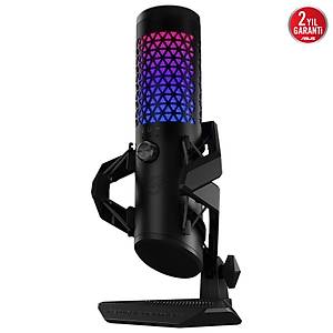 ASUS ROG CARNYX PROFESYONEL KARD�O�D KONDENSER OYUN M�KROFONU ST�DYO KAL�TES�NDE 25 MM KONDENSER KAPS�L 192 kHz / 24-bit �RNEKLEME HIZI Y�KSEK GE��� F�LTRES� DAH�L� POP F�LTRES� AURA SYNC RGB PROFESYONEL YAYINCI M�KROFONU