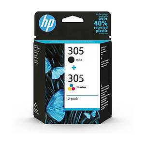 HP 305 2-Pack Tri-color/Black Original Ink Cartridge