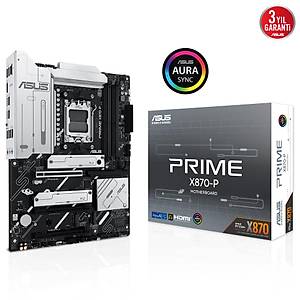 ASUS MB PRIME X870-P AMD X870 AM5 DDR5 8000 HDMI 2xUSB4 4x M2 USB3.2 AURA RGB 2.5Gbit LAN ATX 14+2+1(80A) G�� A�amas�, �ift USB4, PCIe Slot Q-Release