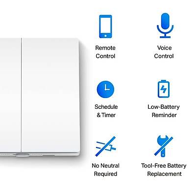 TP-LINK TAPO-S220 Smart Light Switch 2 Gang 1 Way