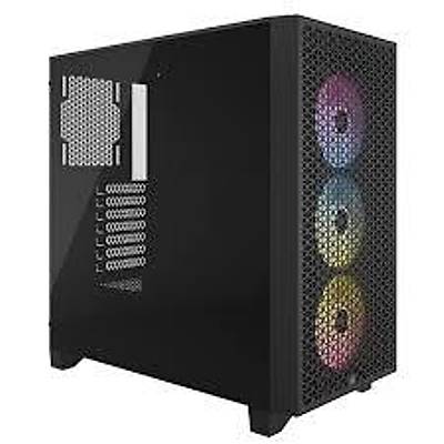 CORSAIR CASE - CC-9011255-EU iCUE 3000D RGB Temperli Cam Mid-Tower, Siyah