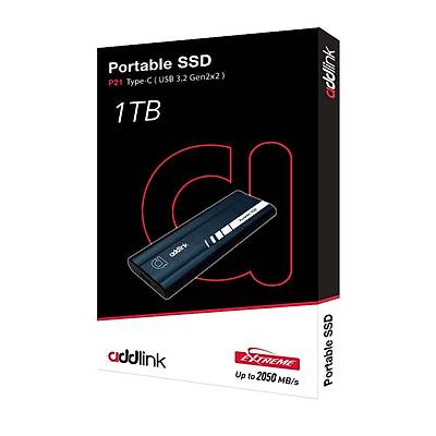 ADDLINK AD1TBP21B2K 1TB Portable SSD With TC to TC cable R:2000 W:1950