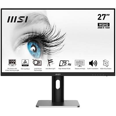 27 MSI PRO MP273QP 2560X1440 (QHD) IPS 75HZ 4MS 16:9 FLAT PRO MONITOR