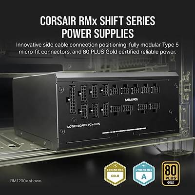 CORSAIR CP-9020252-EU RM850X SHIFT 80 PLUS GOLD 850W TAM MODULER GUC KAYNAGI SIYAH RPS0160