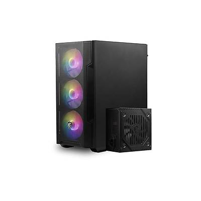 MSI MAG FORGE M100A D60 AKR�L�K YAN PANEL 3X120MM 1X120MM ARGB FAN 600W 80+ MATX GAMING KASA