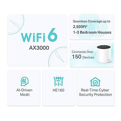 TP-LINK DECO-X55-3P AX3000 Whole Home Mesh Wi-Fi 6 System