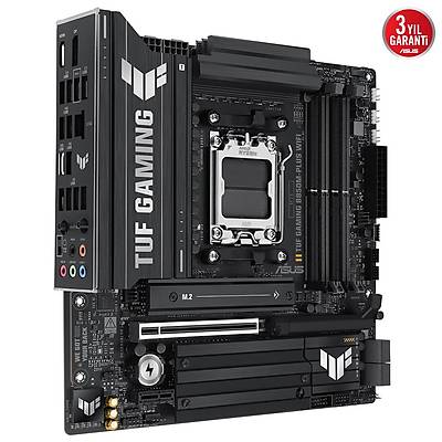 ASUS TUF GAMING B850M-PLUS WIFI AMD B850 AM5 DDR5 6400 DP HDMI 2X M2 USB3.2 AX W�F� BT AURA RGB 2.5GB�T LAN MATX 128GB A KADAR RAM DESTE�� ASUS TUF PROTECTION ARMOURY CRATE