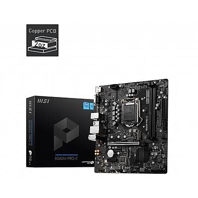 MSI B560M PRO-E SOKET 1200 DDR4 4800 (OC) PCI-E Gen 4 ,M.2 USB3.2 1x 1G LAN mATX