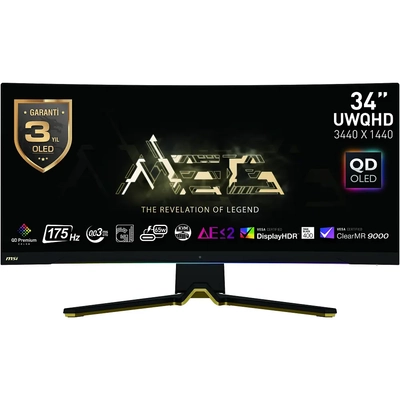 MSI 34.18 MEG 342C QD OLED 3440x1440 (UWQHD) 21:9 CURVE 1800R QD-OLED 175HZ 0.03MS ADAPTIVE-SYNC GAMING MONITOR