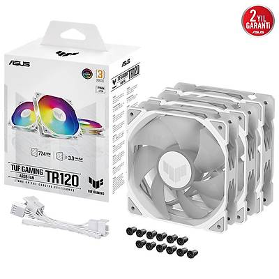 ASUS TUF TR120 SO�UTUCU KASA RADYAT�R FANI ADRESLENEB�L�R ARGB 120MM 3 IN 1 BEYAZ