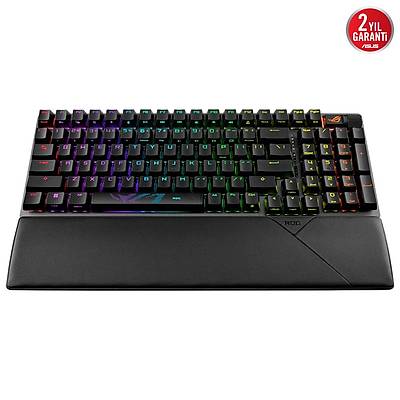 ASUS ROG STRIX SCOPE II 96 WL/NX SNOW/ABS/TR WIRELESS OYUNCU KLAVYES� 3 FARKLI BA�LANTI T�RK�E TU� D�Z�L�M� (2.4GHz RF, BLUETOOTH, KABLOLU) ROG NX SNOW MEKAN�K SWITCH AURA SYNC RGB VE B�LEK DESTE��